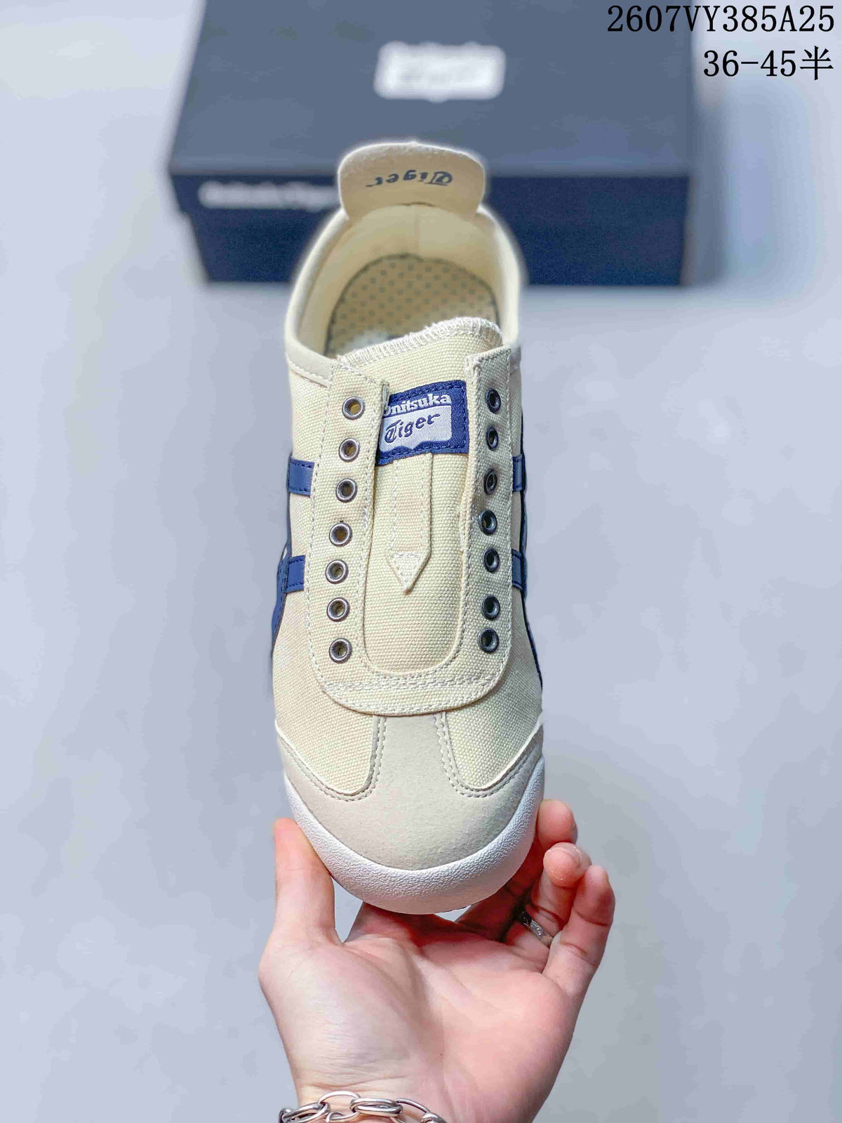 Onitsuka Tiger Mexico 66 Slip-On Sneakers Cream Blue