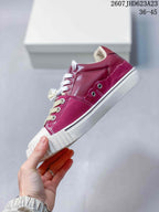 Maison Martin Margiela Burgundy Canvas and Leather Sneakers 2607JHD623A23
