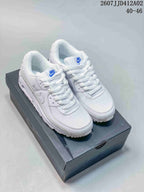 Nike Air Max 90 White and Blue Sneakers