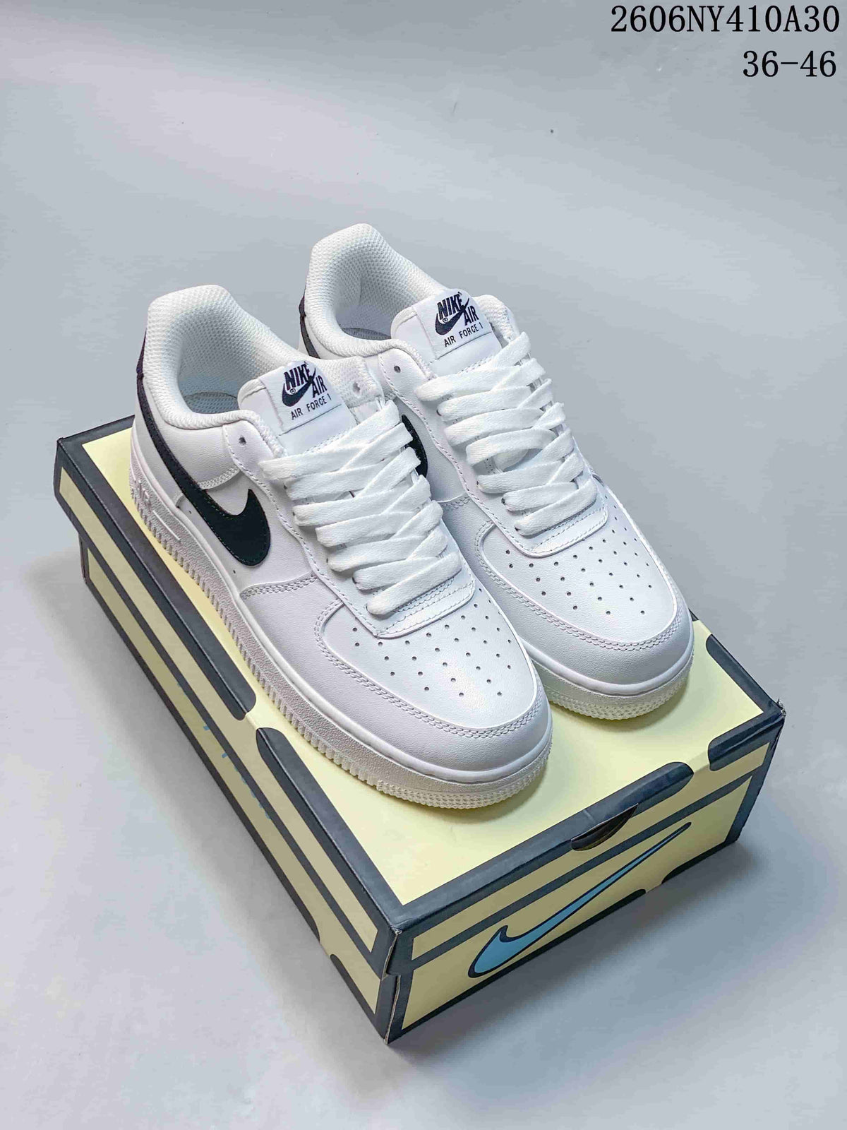 Nike Air Force 1 '07 Low White and Navy Sneakers