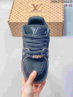 Louis Vuitton Trainer Maxi Low-Top Sneakers, Navy and Tan