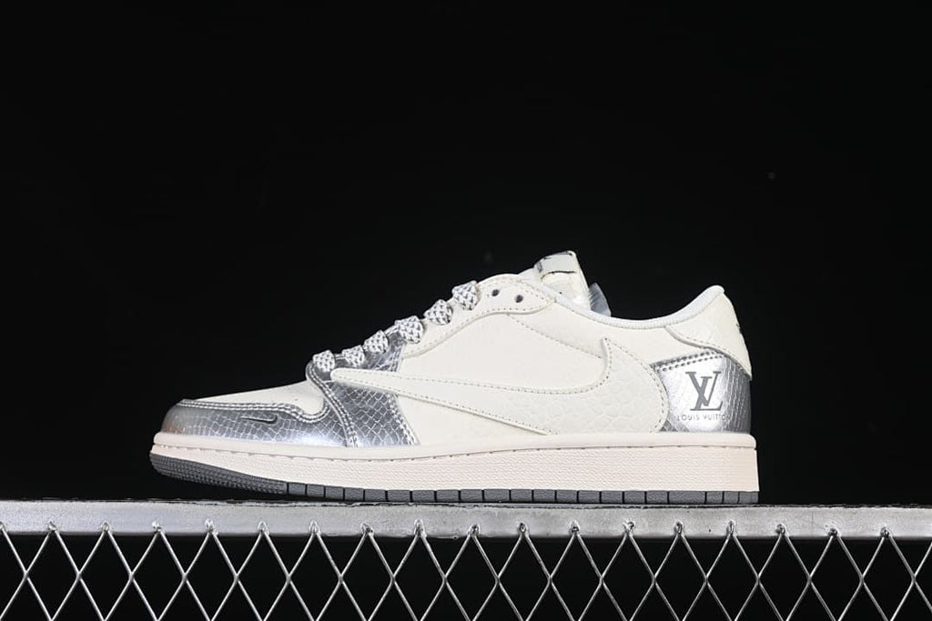 Air Jordan 1 Low OG SP Silver and White Sneakers