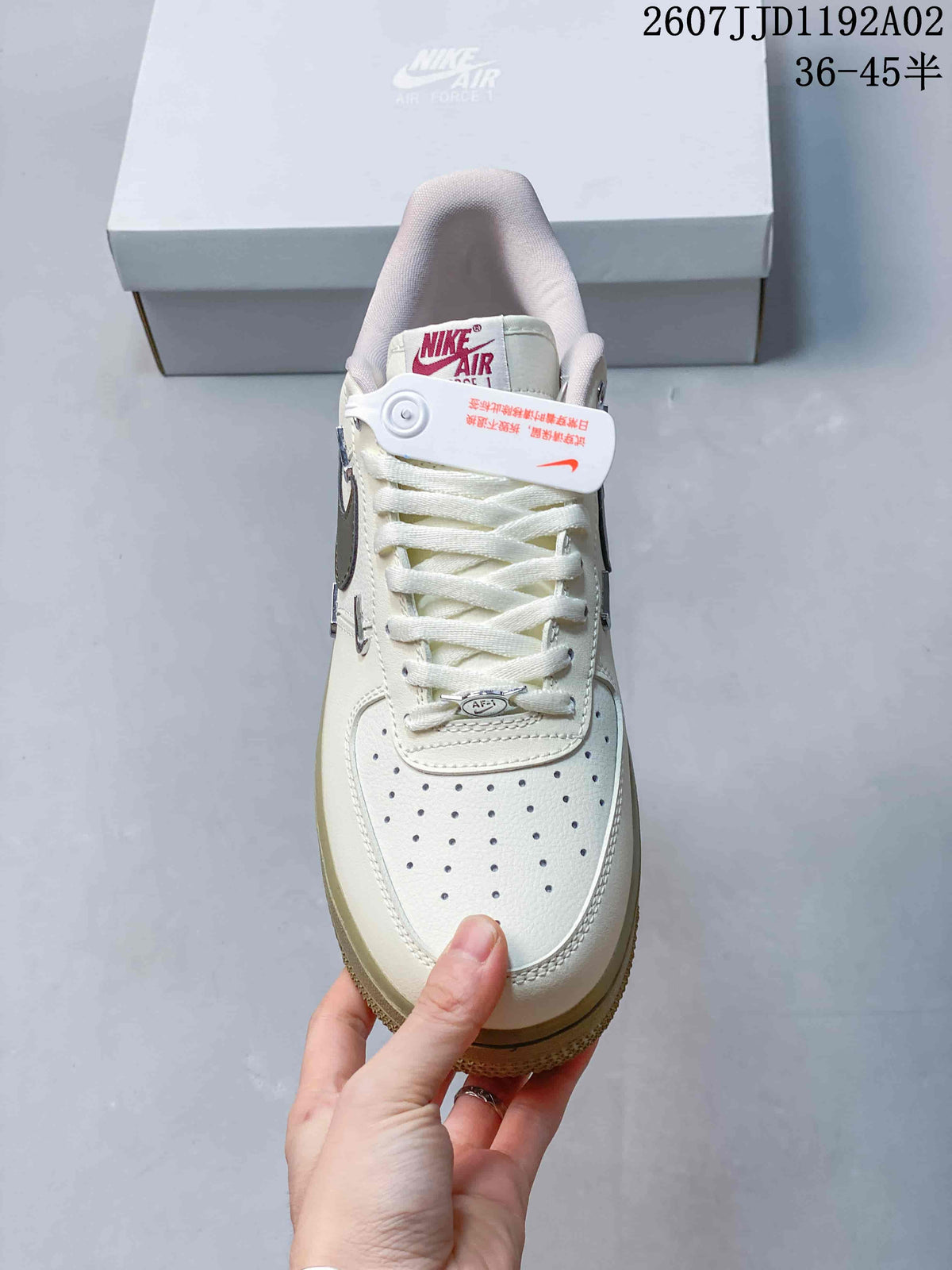 Nike Air Force 1 ’07 Low Sneakers in White and Olive