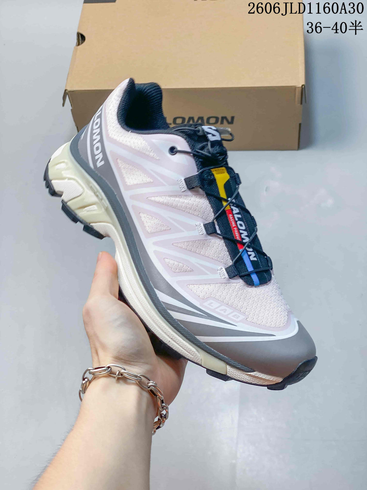 Salomon XT-6 Trail Sneakers in Pink and Gray