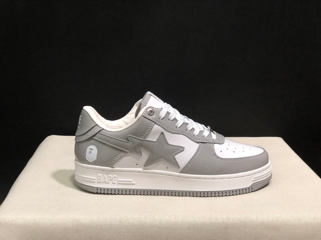 BAPE Sta Low-Top Sneakers White and Grey