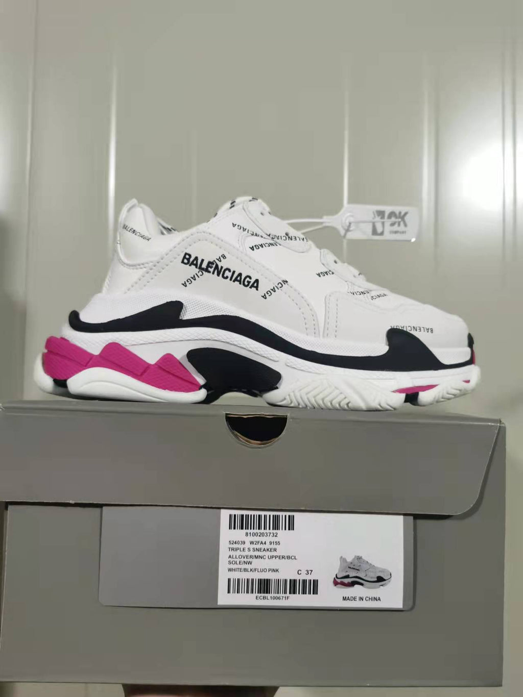 Balenciaga Triple S Sneakers White Black Pink 9155