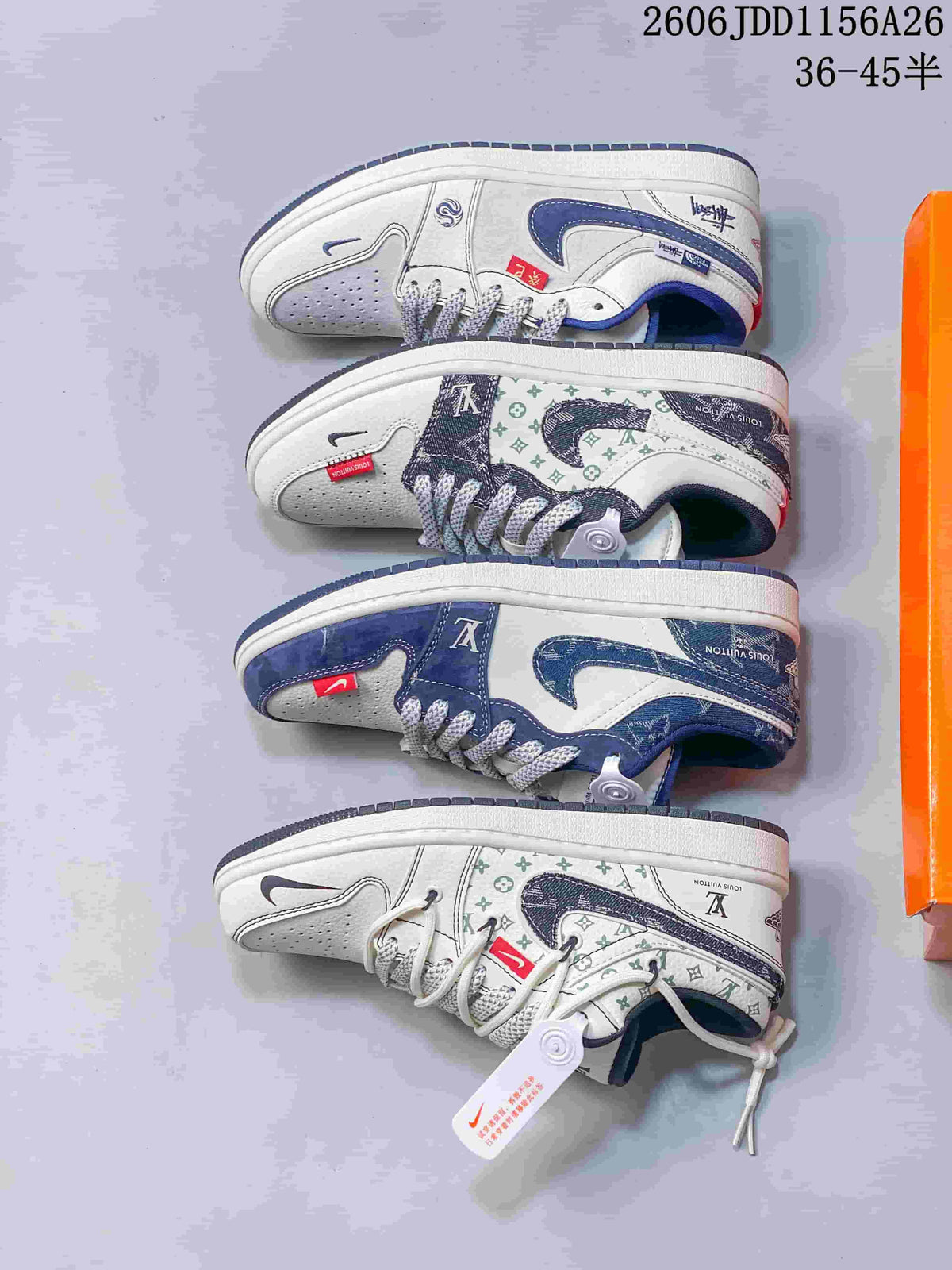 Jordan Air Jordan 1 Low White and Blue Sneakers