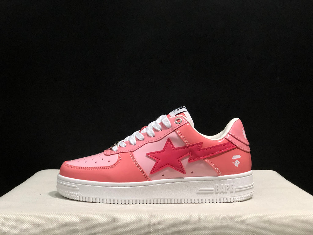 BAPE Sta Low-Top Sneakers Pink and White