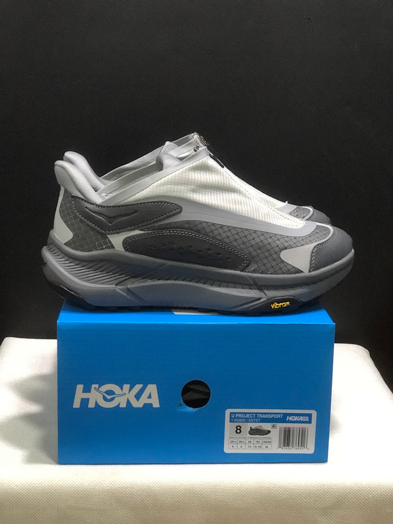 HOKA Project Transport Zip-Closure Sneakers in Gray