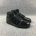 Air Jordan 1 Mid Black Patent Sneakers BQ6472-002