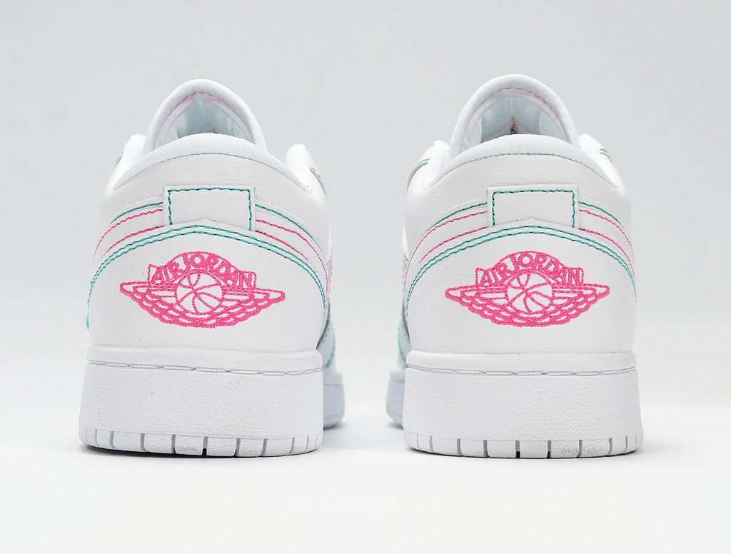 Nike Air Jordan 1 Low White Pink Sneakers 554723-101