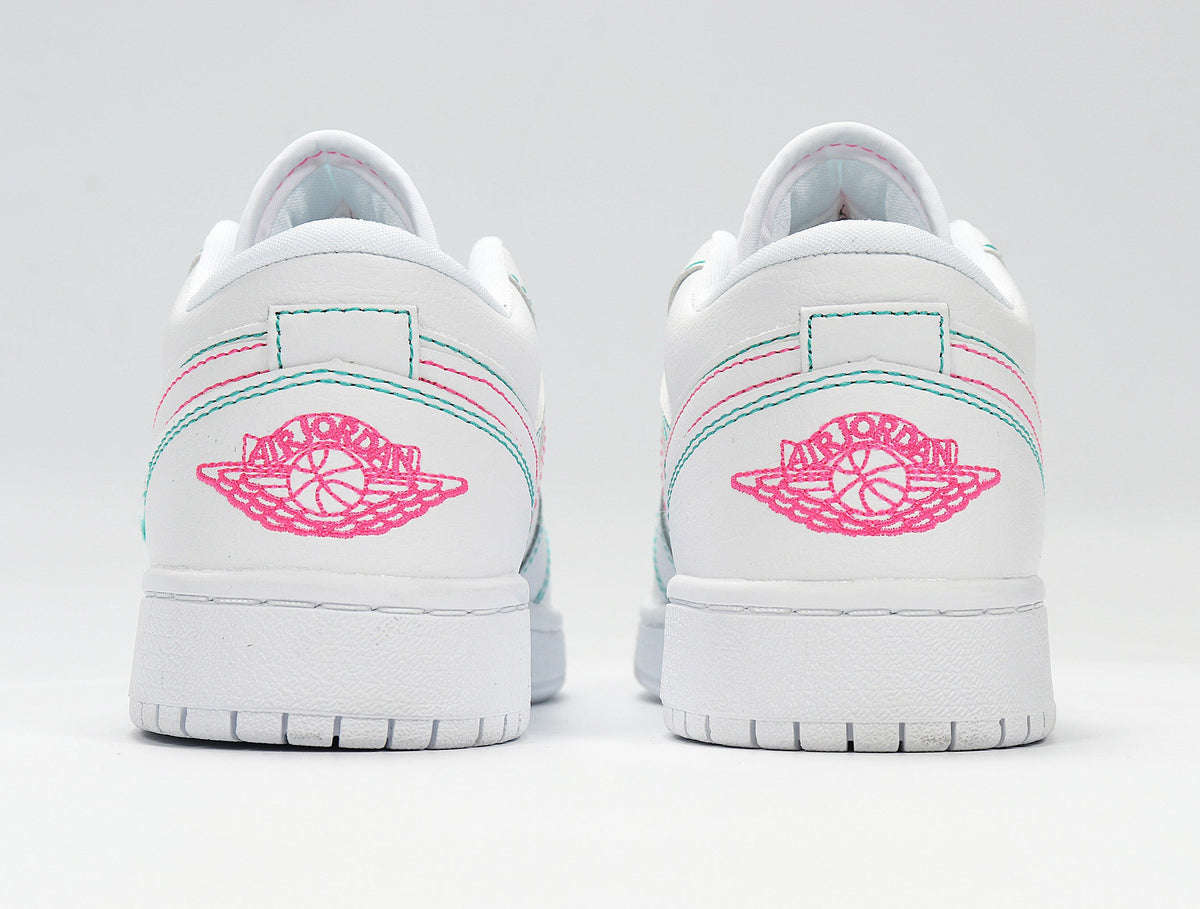Nike Air Jordan 1 Low White Pink Sneakers 554723-101