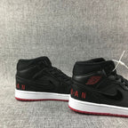 Air Jordan 1 Mid Black Red White High-Top Sneakers