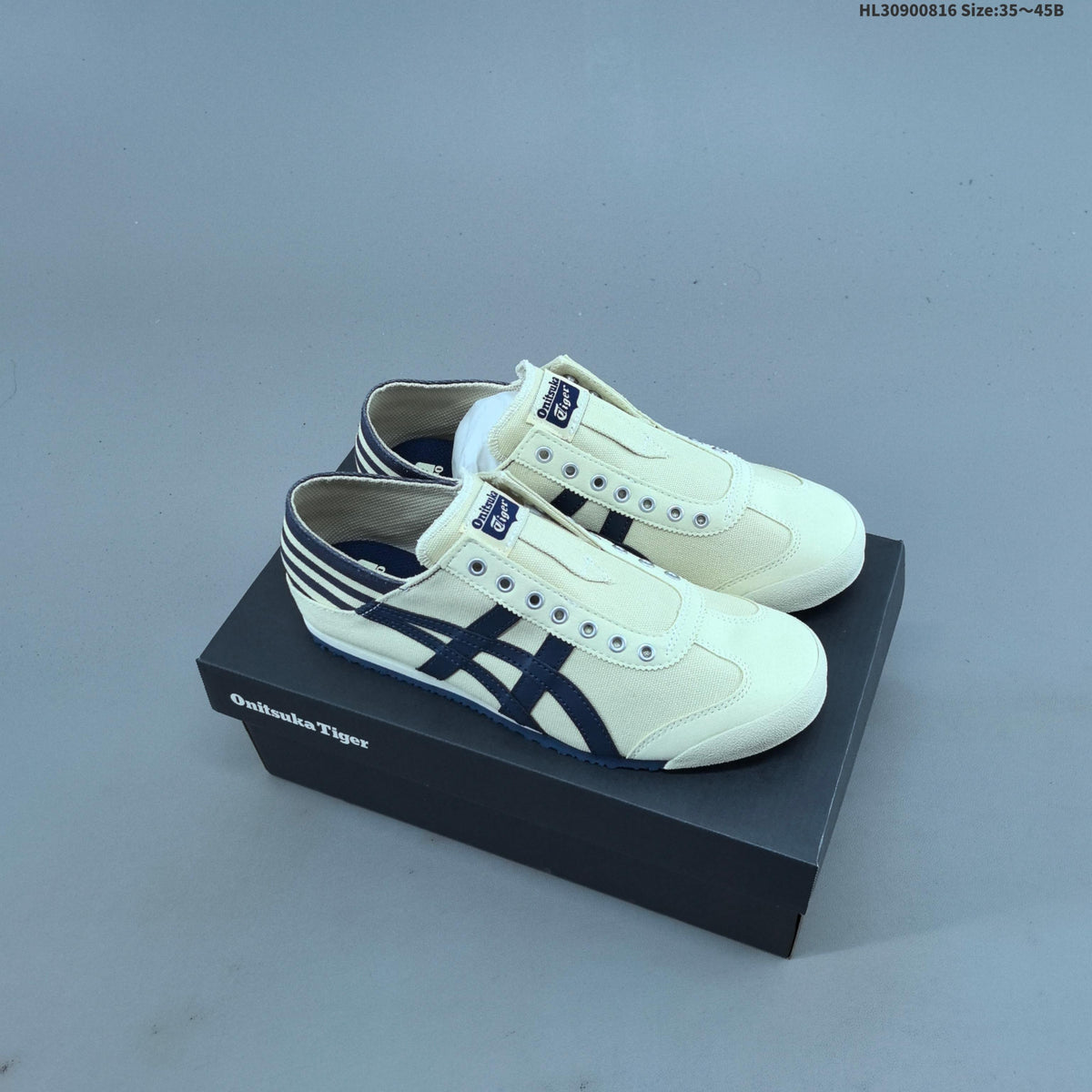 Onitsuka Tiger Mexico 66 SD Paraty Slip-On Sneakers, Cream/Navy