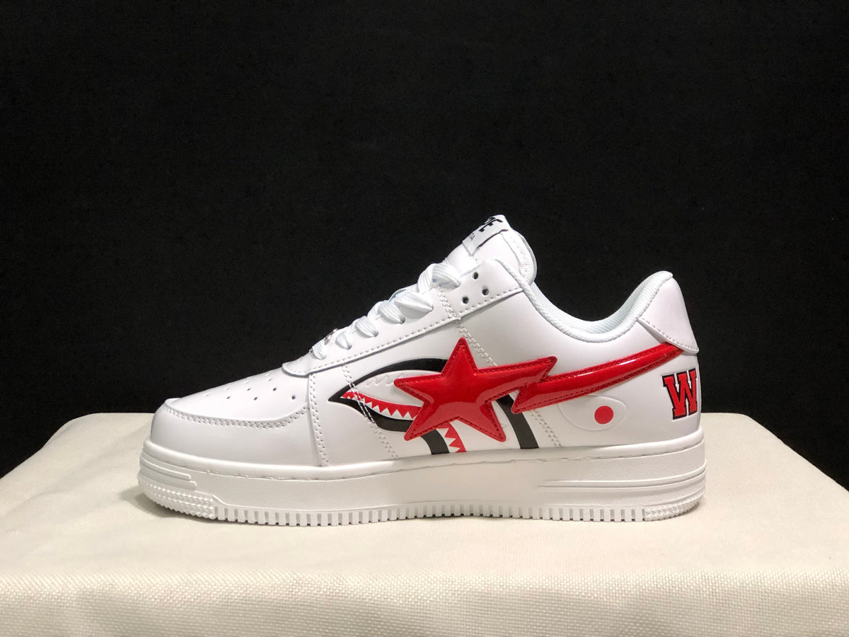 BAPE Bape Sta Low-Top Sneakers White Red