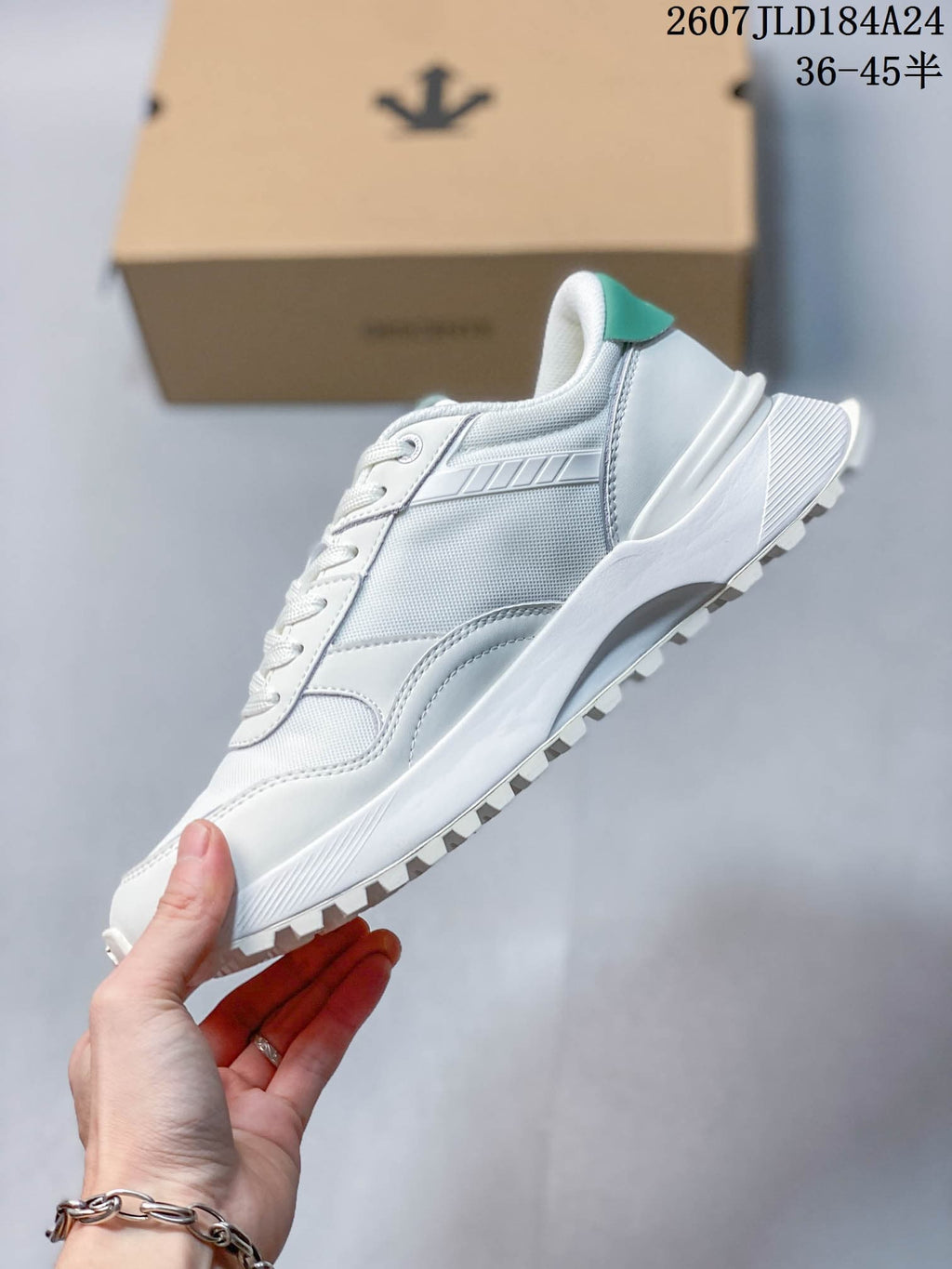 DESCENTE Chron Low-Top Sneakers White Green 712840YWT