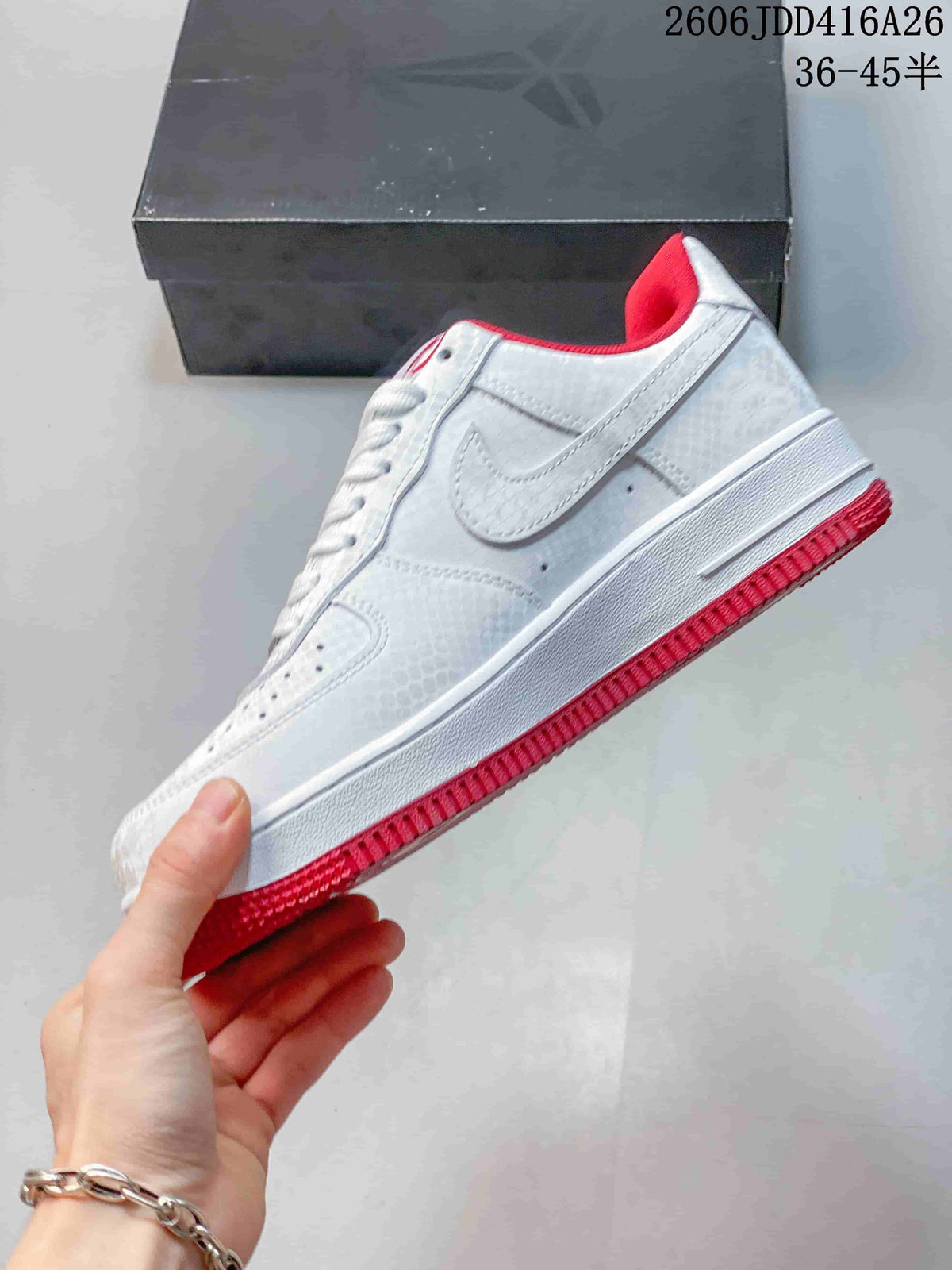 Nike Air Force 1 '07 Low White and Red Sneakers
