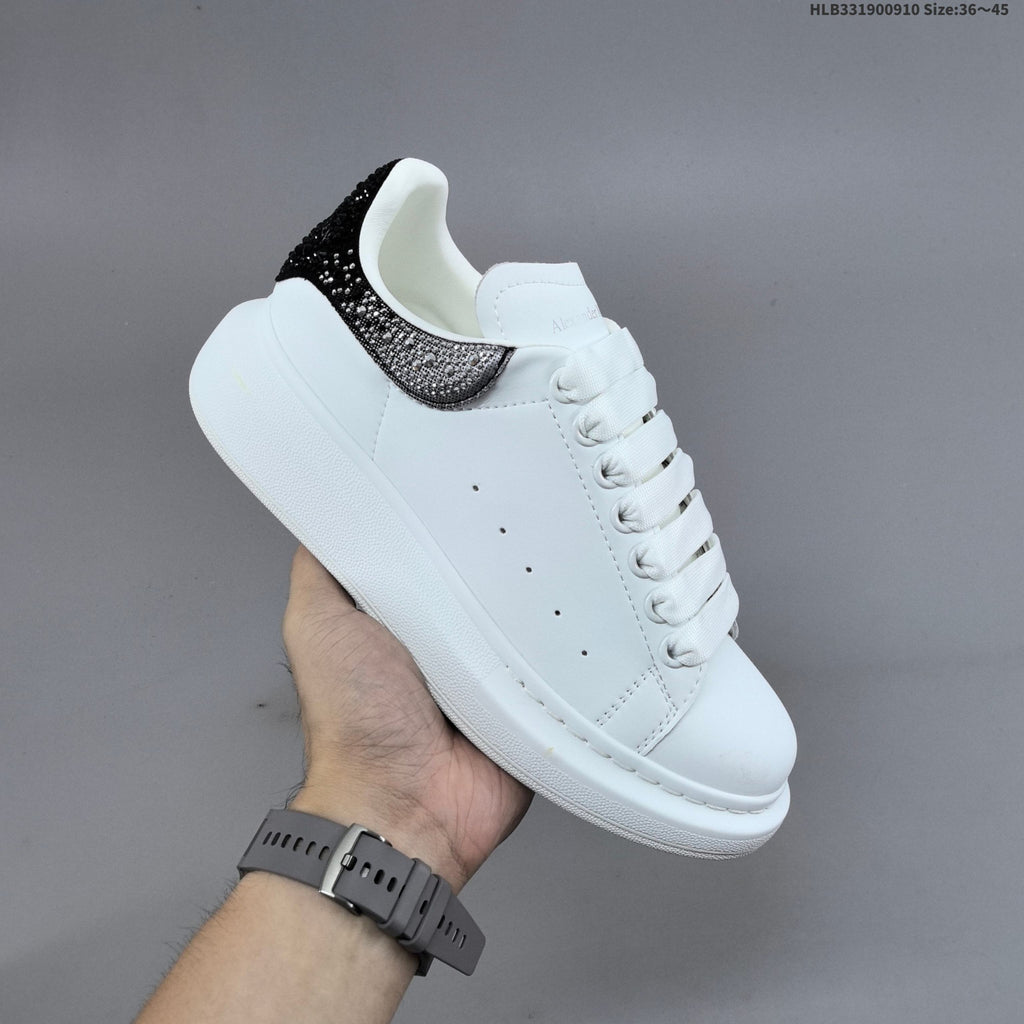 Alexander McQueen Oversized Low-Top Sneakers with Crystal Heel