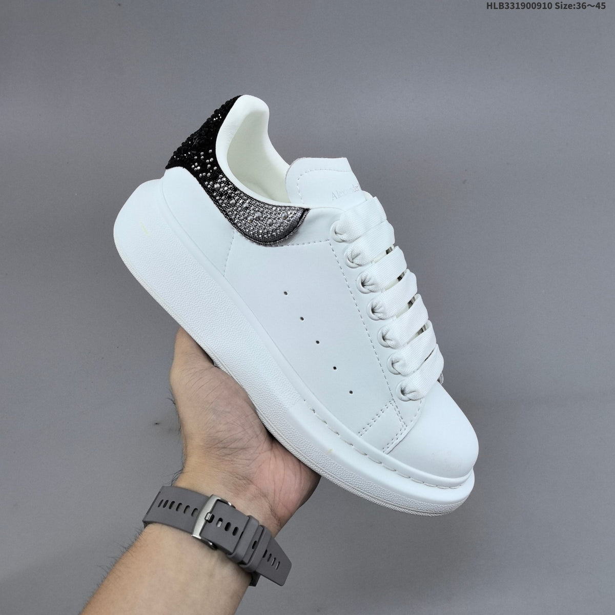 Alexander McQueen Oversized Low-Top Sneakers with Crystal Heel