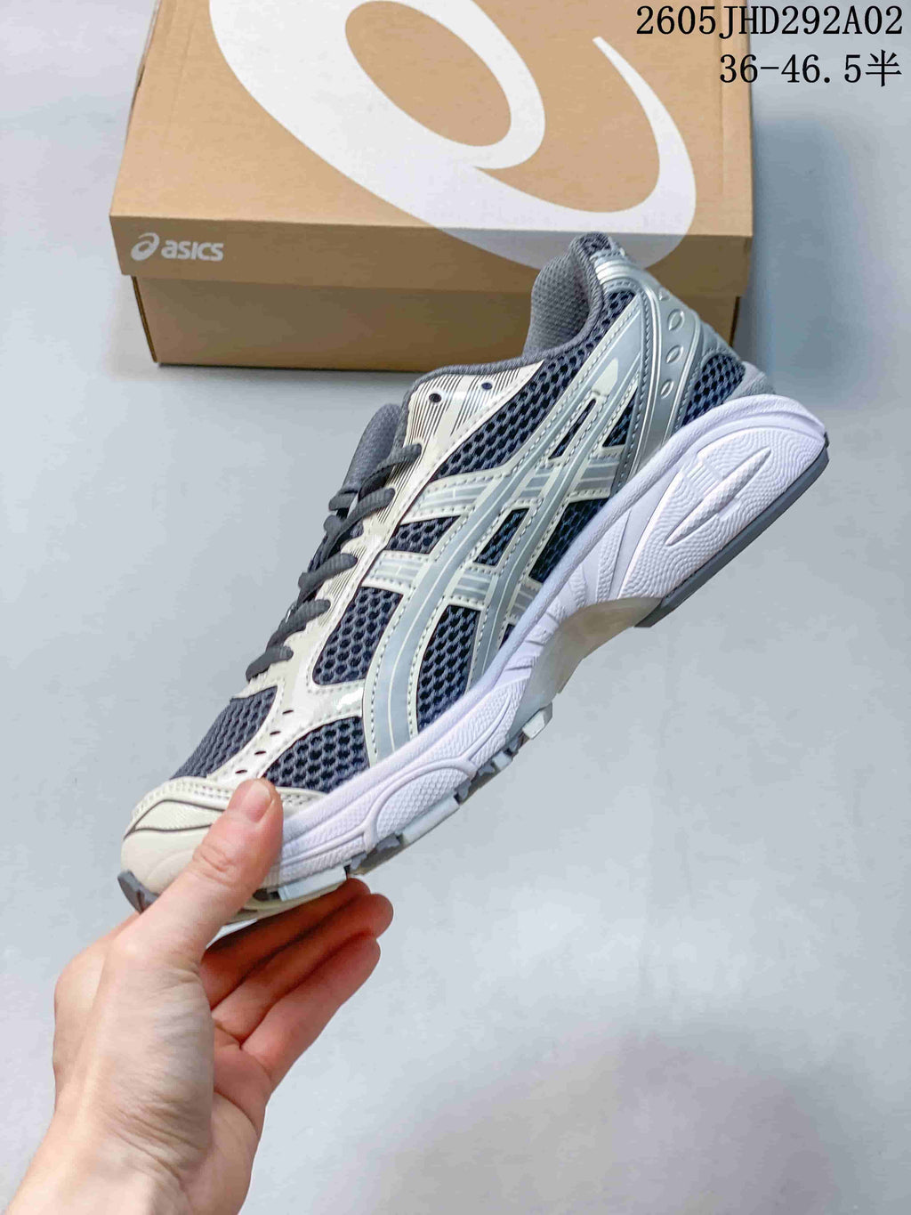 ASICS GEL-KAYANO 14 Sneakers in Silver and Charcoal