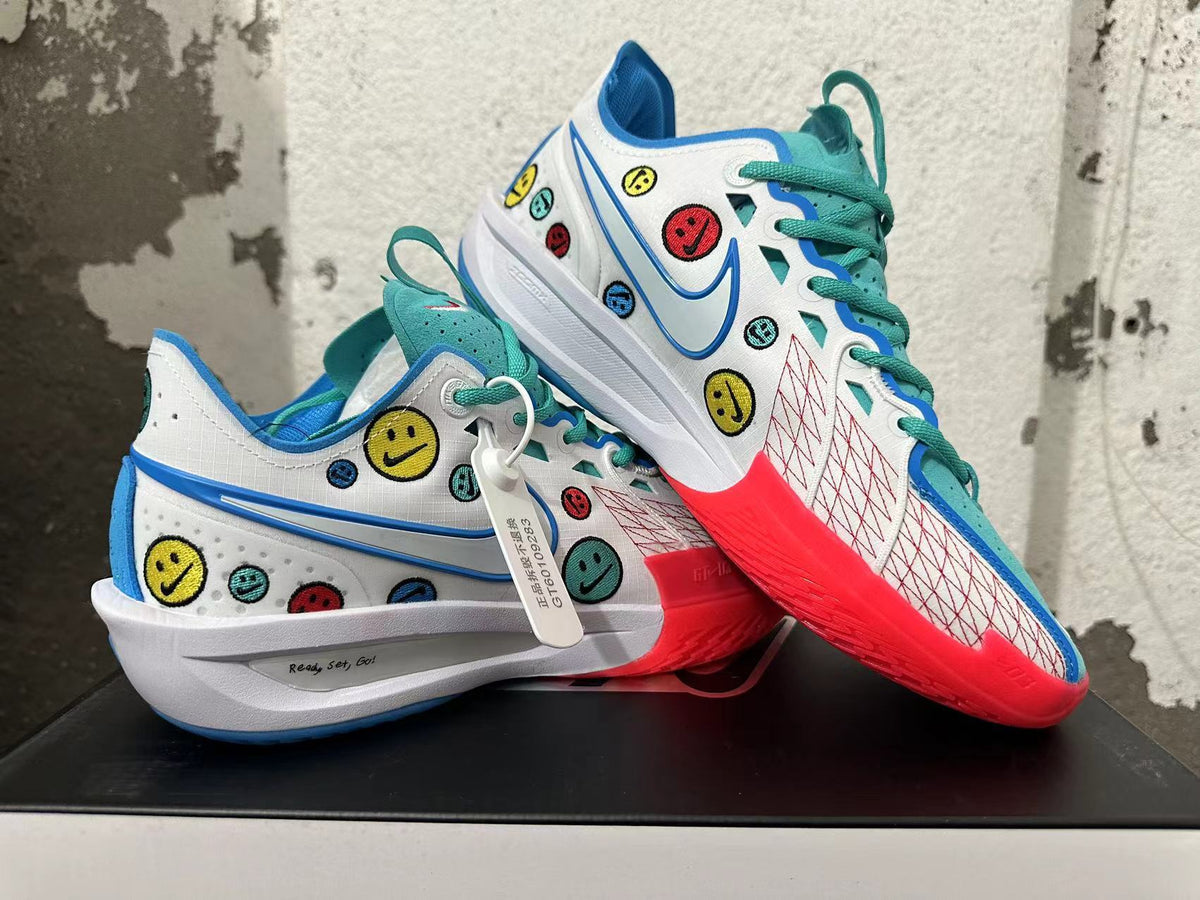 Nike Basketball Shoes with Colorful Smiley Graphics