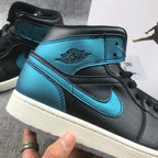 Air Jordan 1 Mid BQ6472-009 Black and Turquoise Sneakers