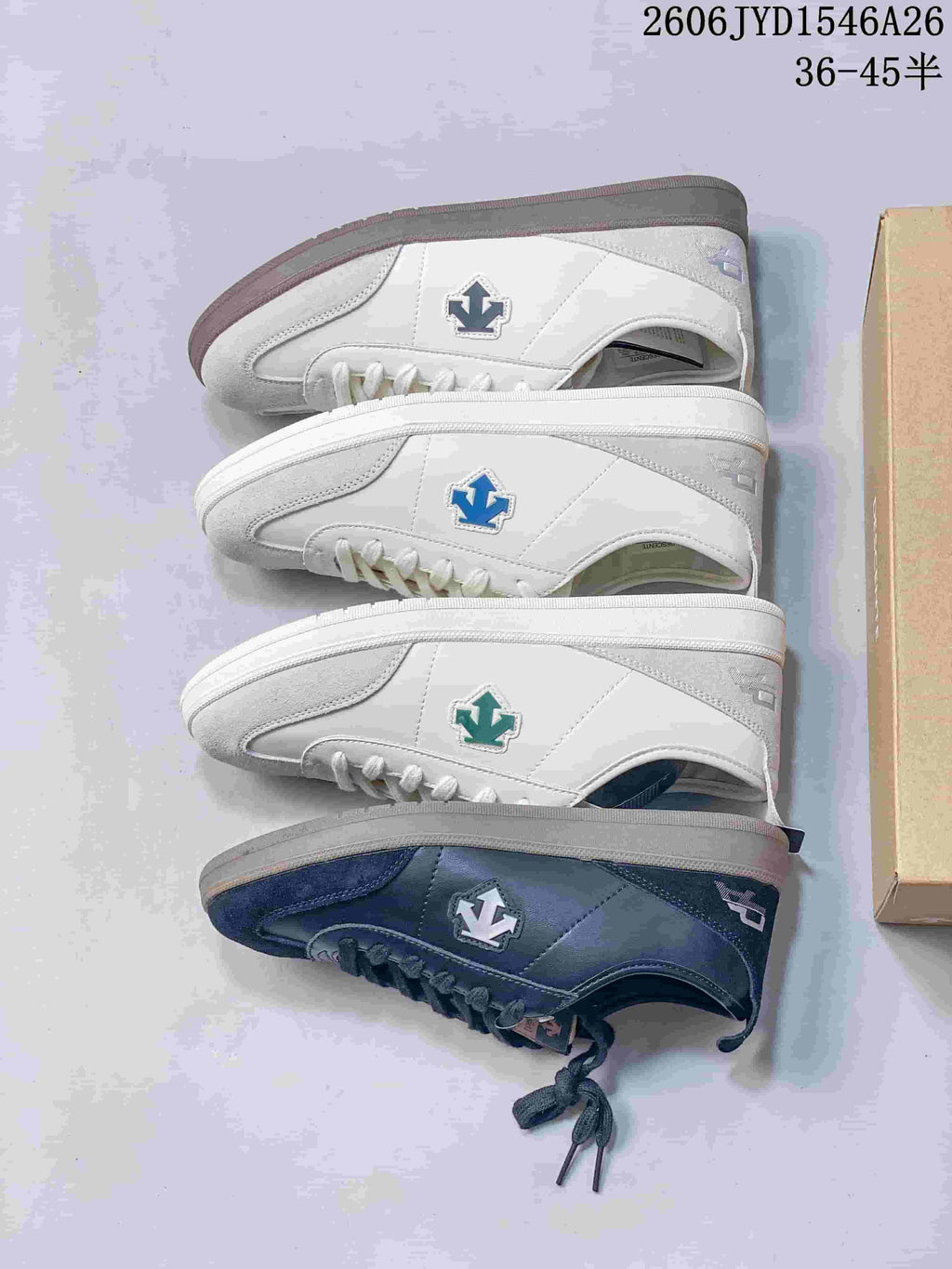 Descente COURT SB Low-Top Sneakers, White and Gray