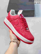 Nike Air Force 1 '07 Low Red Patterned Sneakers