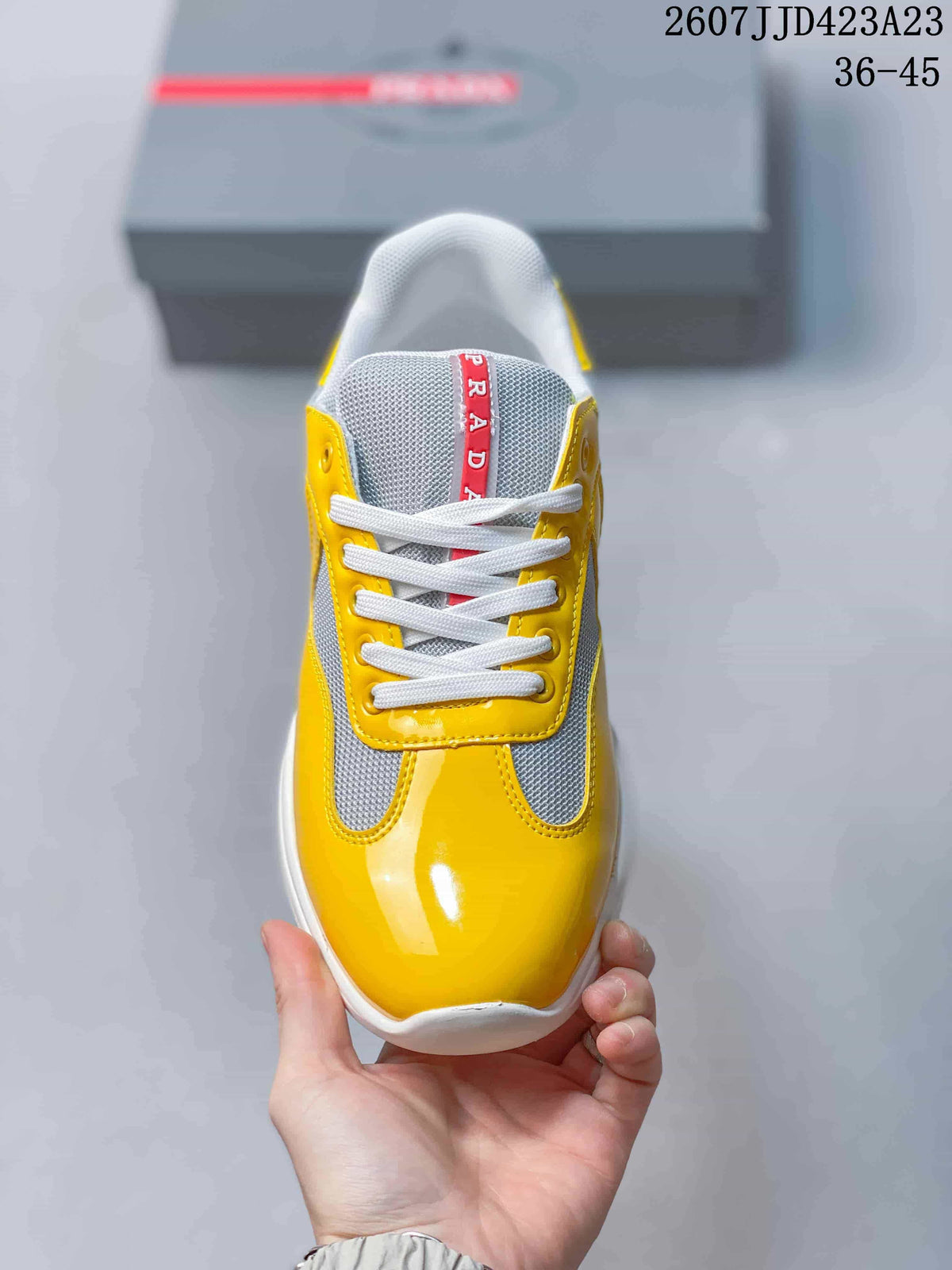 Prada 2607JJD423A23 Yellow Gray Platform Sneakers