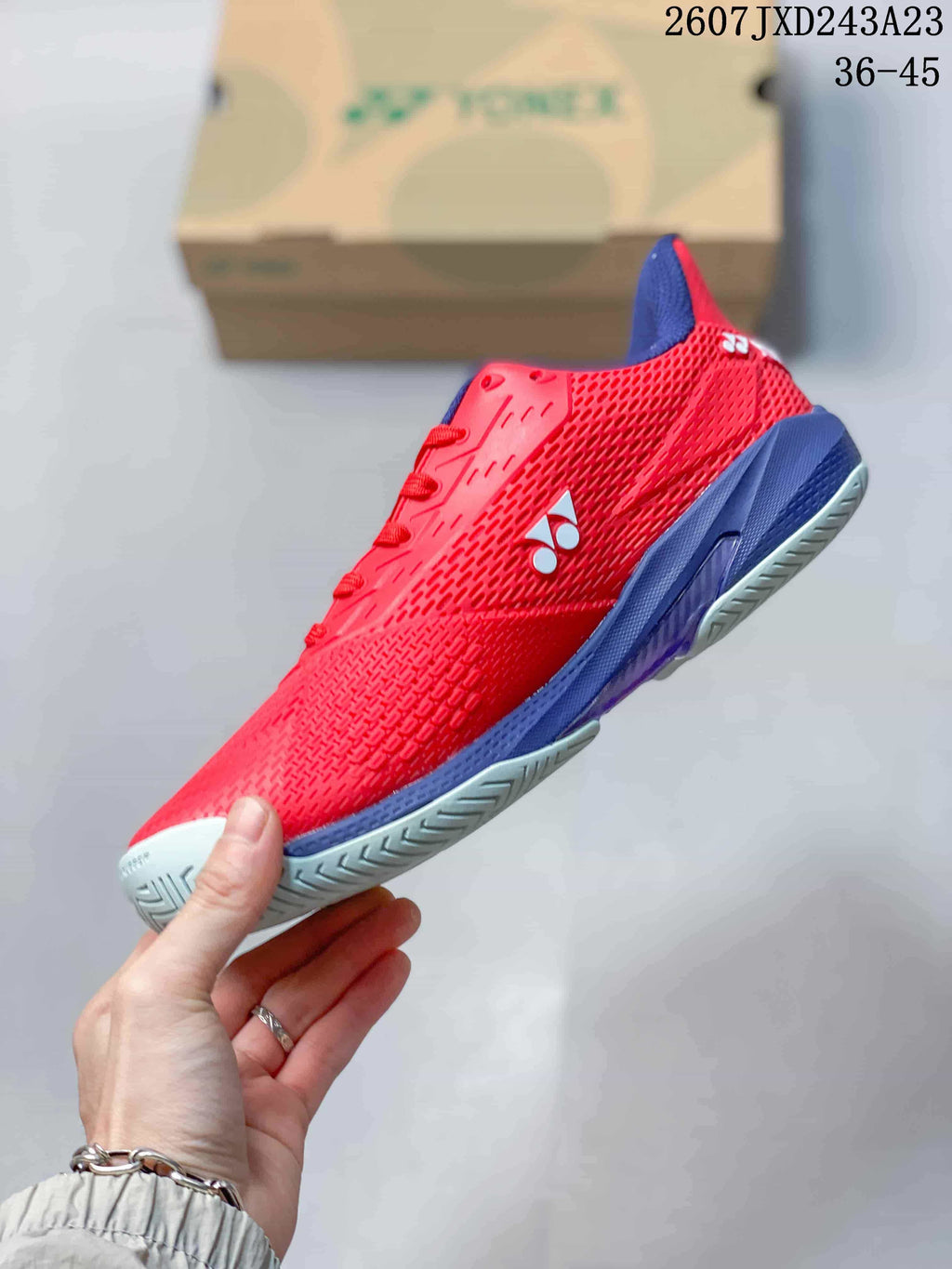 Yonex AD ACCEL Red and Navy Tennis Sneakers