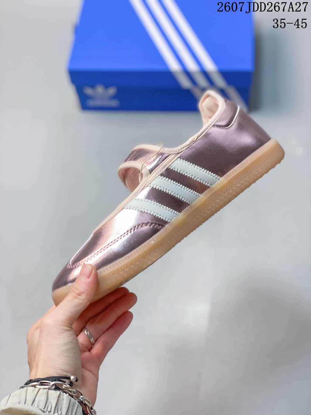 adidas Samba Jane Metallic Pink Mary Jane Sneakers