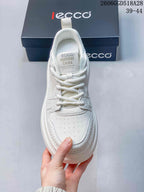 ECCO White Mesh Panel Platform Sneakers 518A28