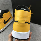 Air Jordan 1 Mid University Gold Black White Sneakers
