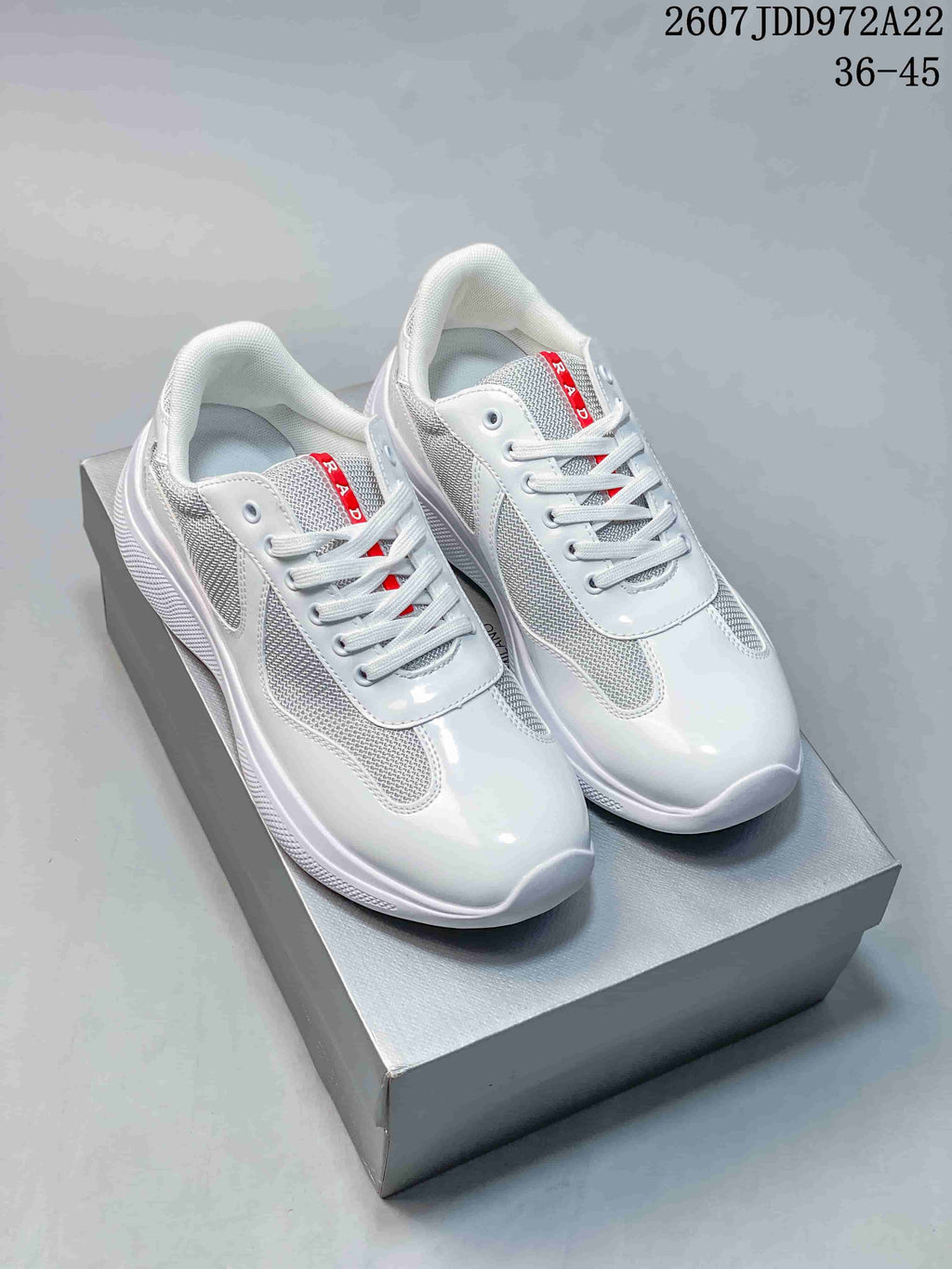 Prada America's Cup White Low-Top Lace-Up Sneakers
