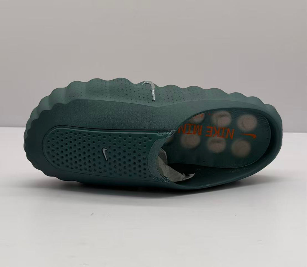 Nike Dark Green Slides with Orange Sole Details