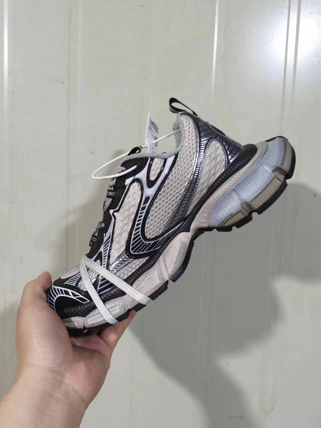 3XL Reflective Mesh Sneakers Beige Coffee Black