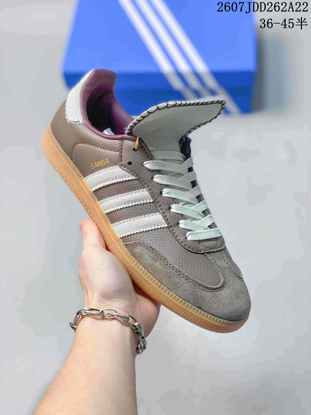 adidas Originals Samba Vegan OG Sneakers Gray White Gum