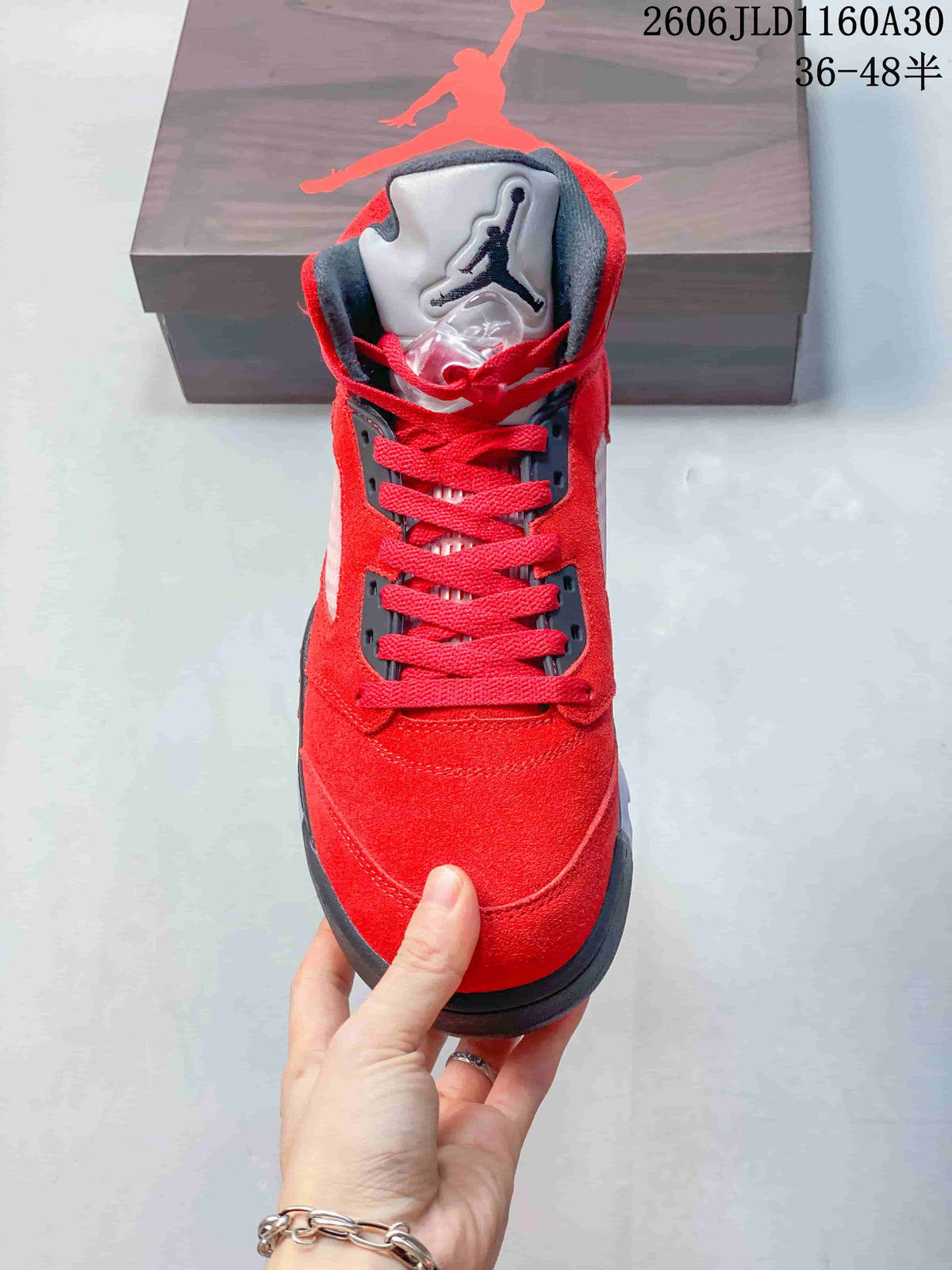 Jordan Air Jordan 5 High-Top Sneakers in Red and Black