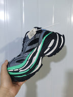 New Balance Grey Green Black Mesh Sneakers