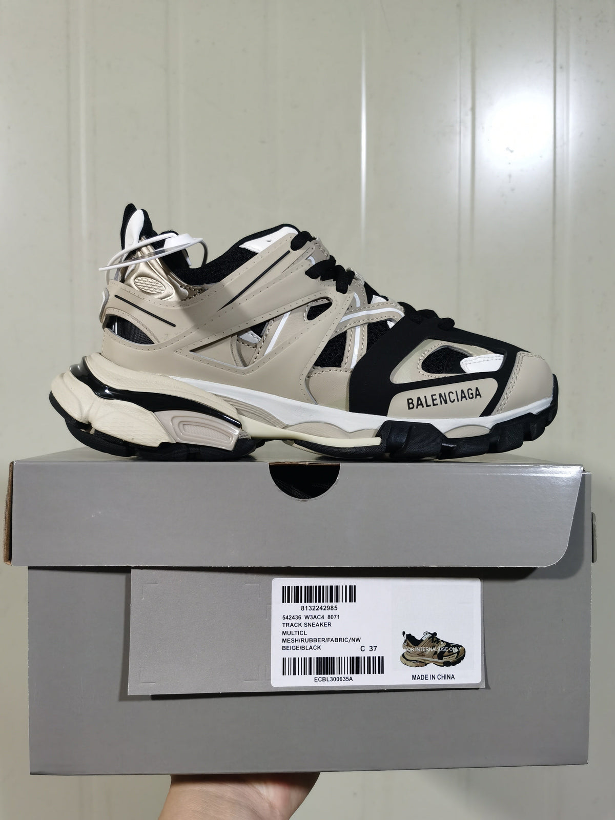 Balenciaga Track Sneaker Beige Black 542436 W3AC4 8071