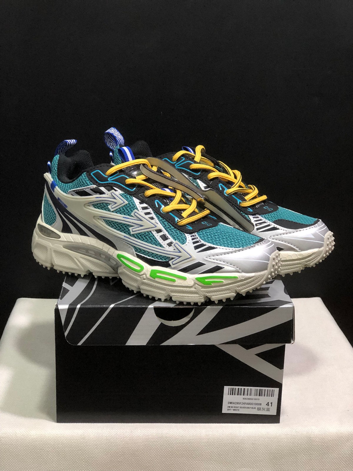 Off-White Be Right Back Sneakers Teal White Black