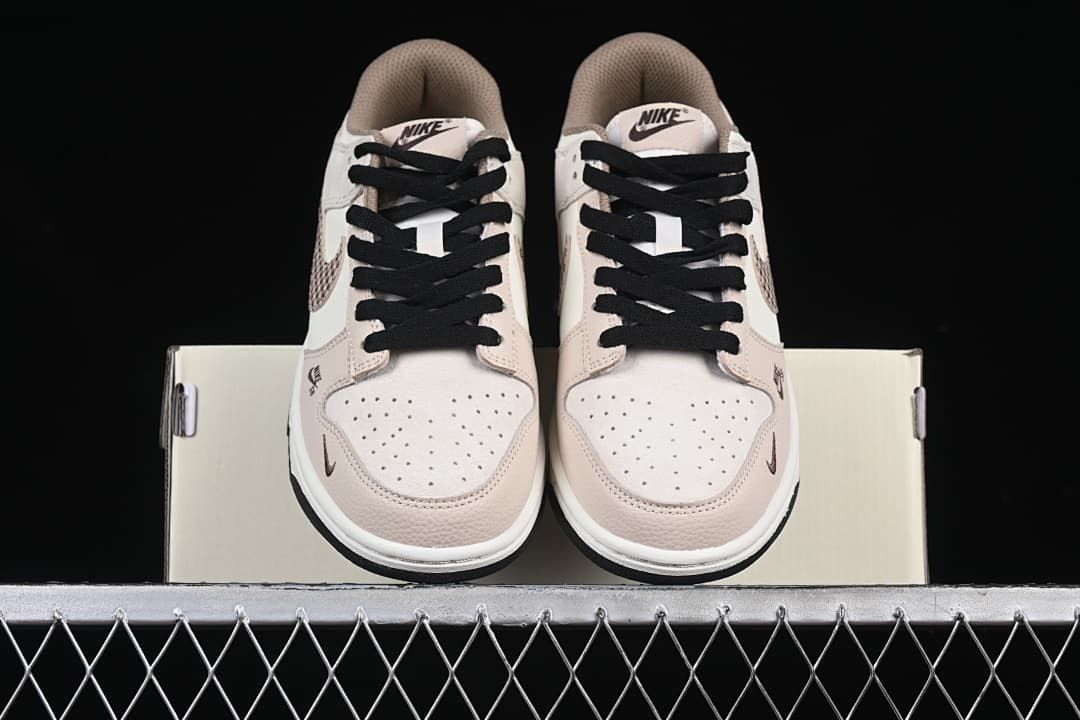 Nike SB Dunk Low Cream Houndstooth Swoosh Sneakers