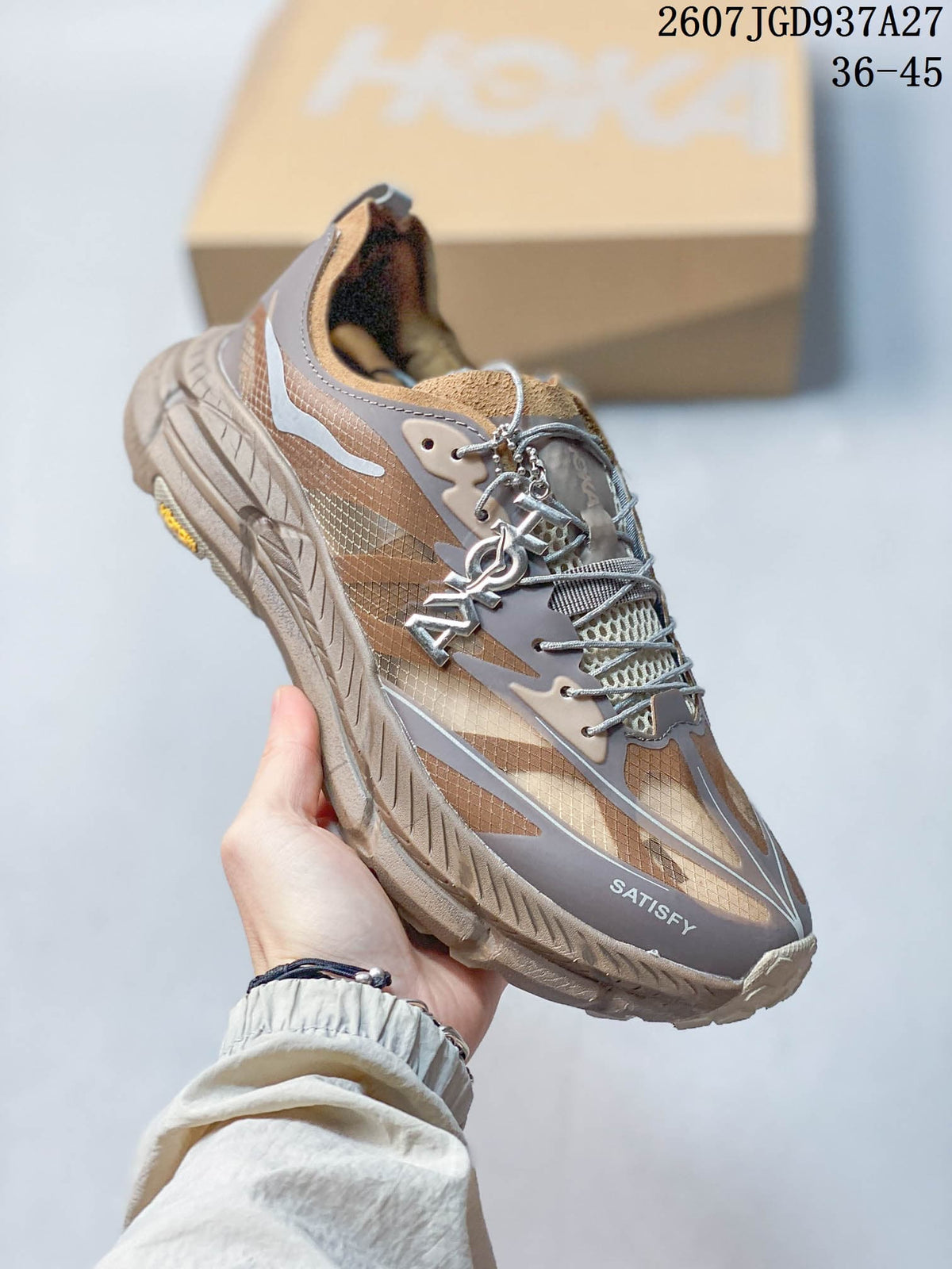 SATISFY TGD937A27 Brown Mesh Sneakers