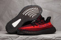 Yeezy 350 V2 Knit Sneakers in Red and Black