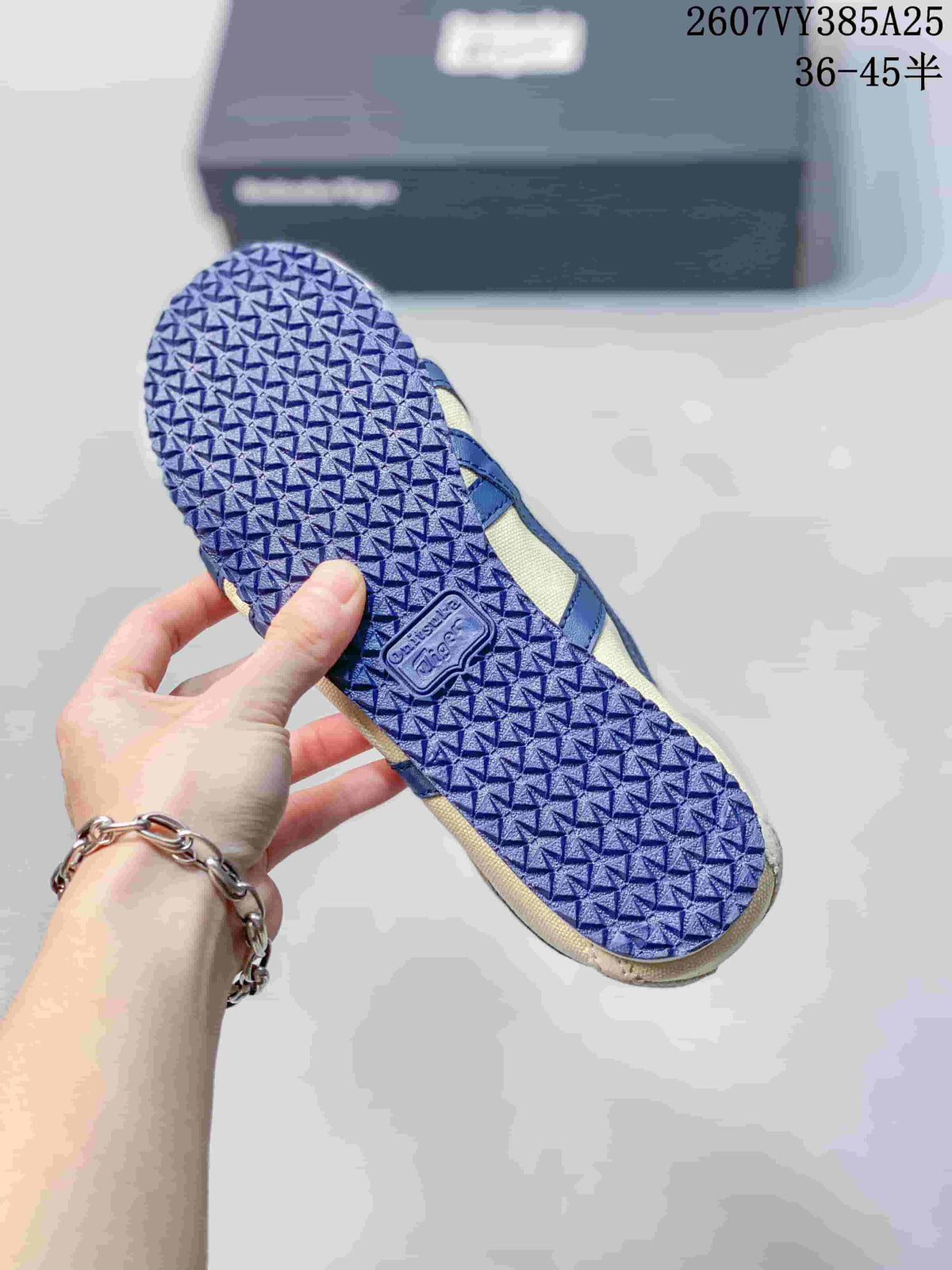 Onitsuka Tiger Mexico 66 Slip-On Sneakers Cream Blue