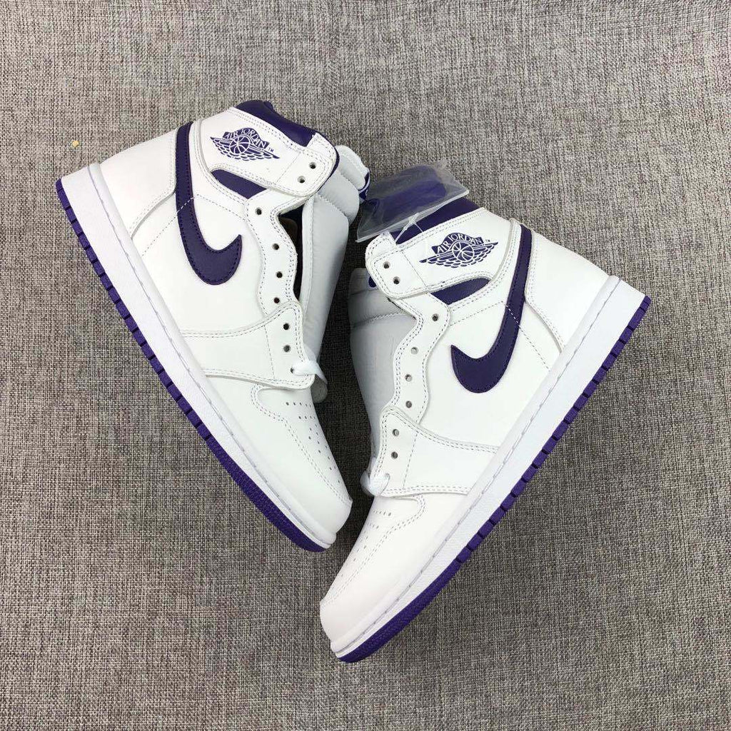 Air Jordan 1 Court Purple High-Top Sneakers White/Purple CD0461-151