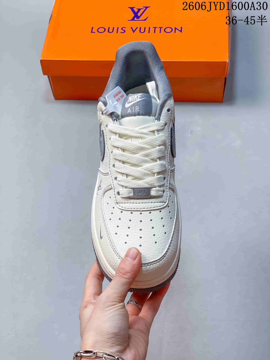 Nike Air Force 1 '07 Low Cream Gray Pattern Sneakers