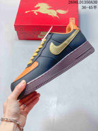 Nike Air Force 1 '07 Low Horse-Inspired Sneakers in Navy and Orange