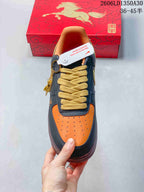 Nike Air Force 1 '07 Low Horse-Inspired Sneakers in Navy and Orange