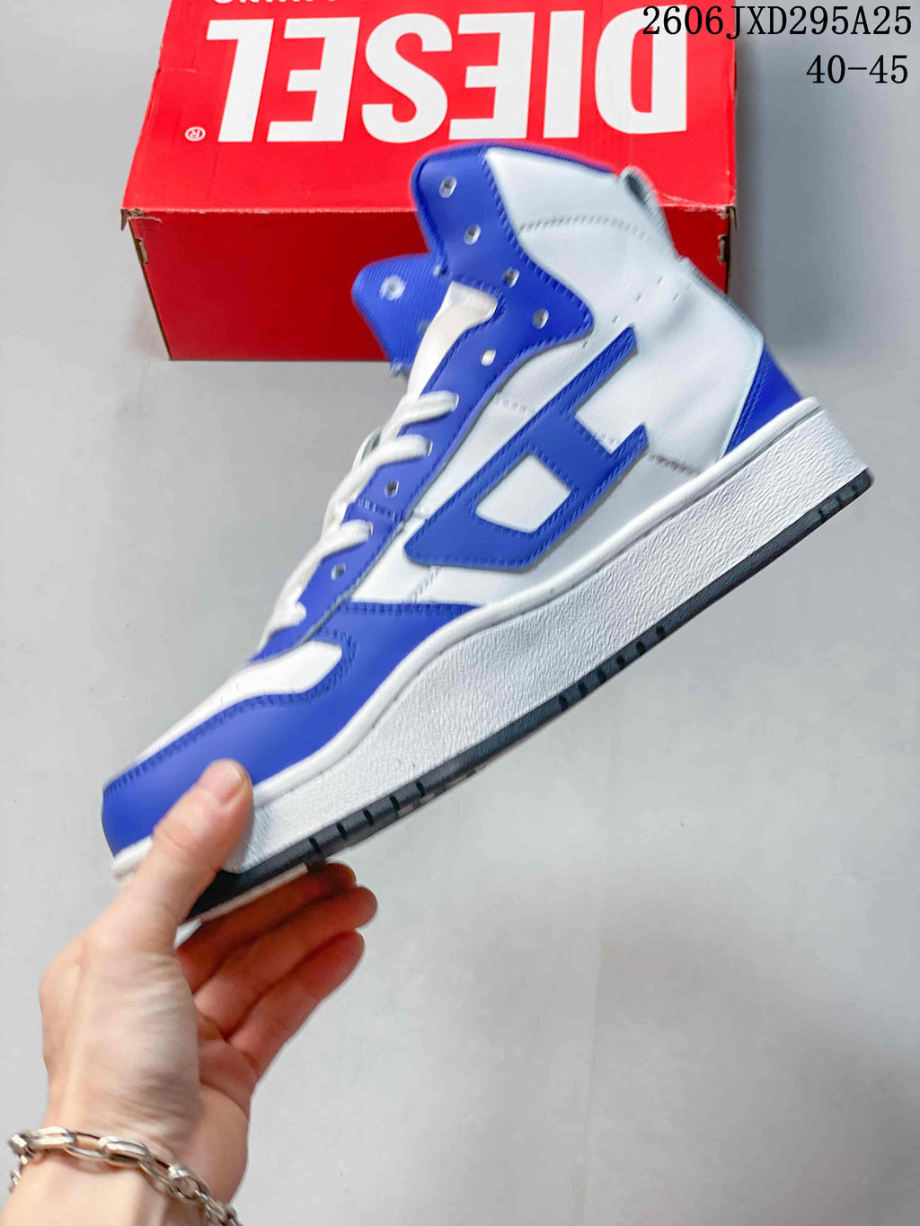 Diesel S-Ukiyo High-Top Sneakers White Blue Y03363